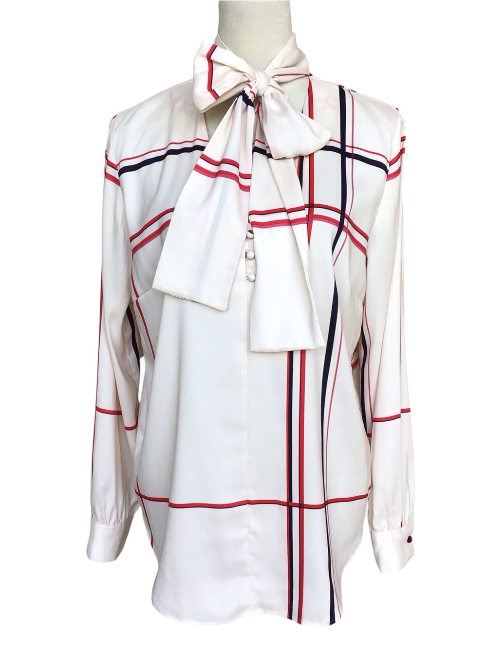 Ann Taylor Long Sleeve Neck Tie Blouse Size Medium NEW